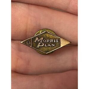 Vintage Morris Plan 5 Year Service Pin Badge signed 10ktgf Collectible